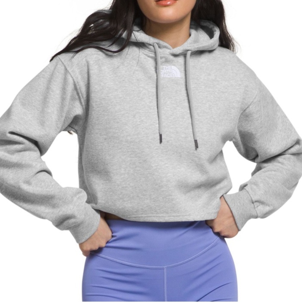 The North Face Womens Evolution Hi Lo Hoodie Light Gray Heather Size XL‎